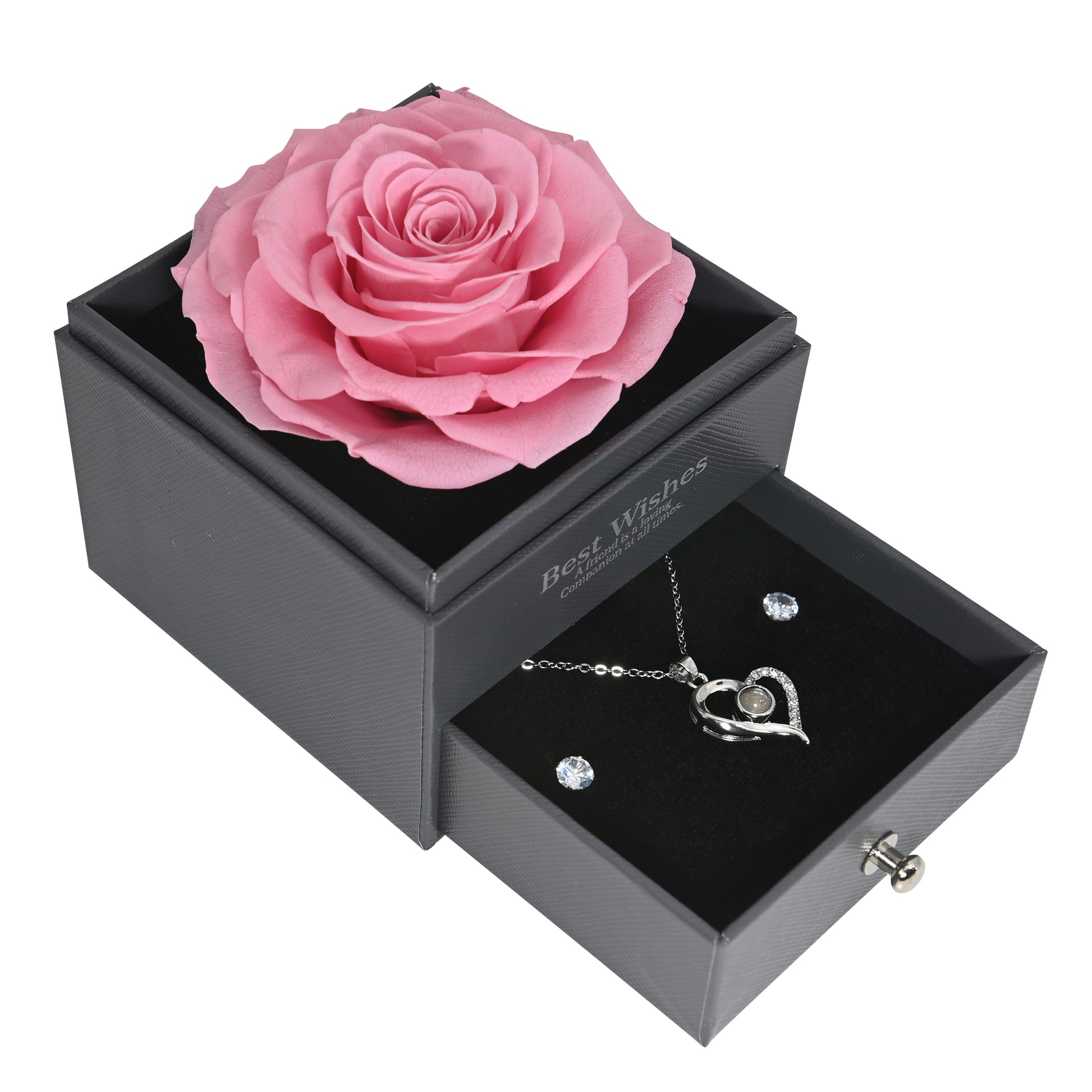 Everlasting Grace Forever Rose With Necklace | Pink