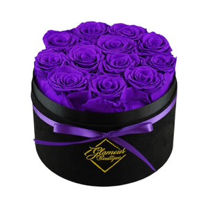 Eternal Prestige Velvet Black | 12 Purple Roses