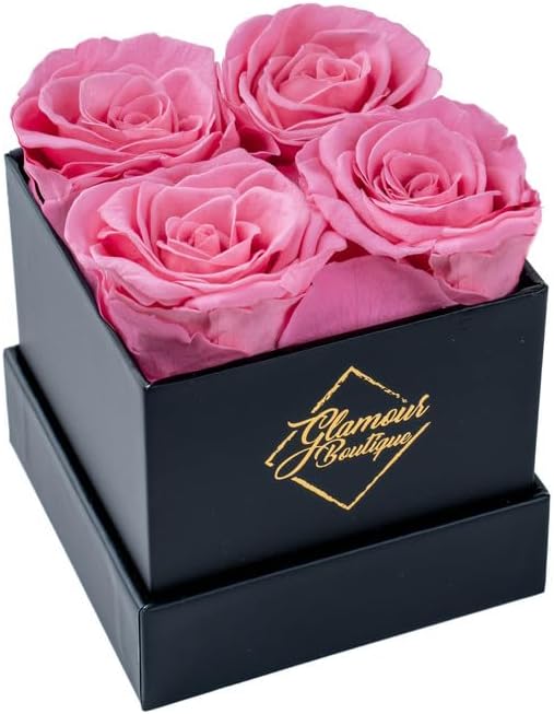 Classic Prestige Black | 4 Pink Roses