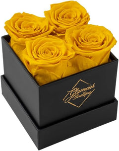 Classic Prestige Black | 4 Yellow Roses