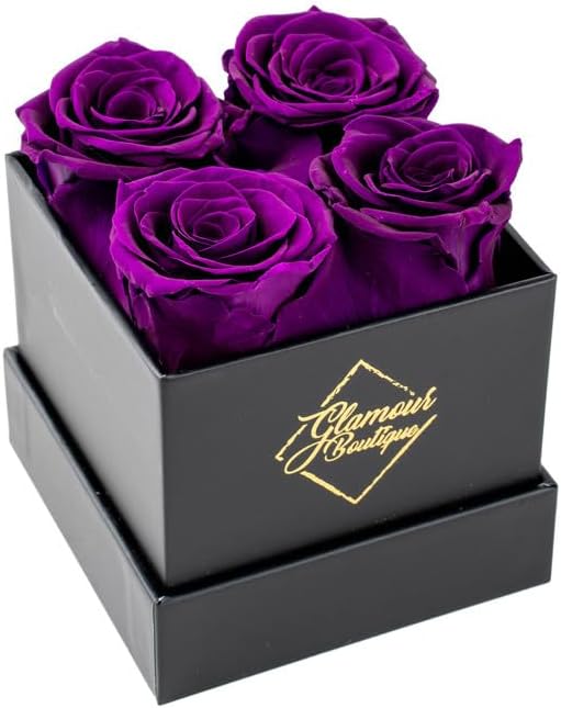 Classic Prestige Black | 4 Purple Roses