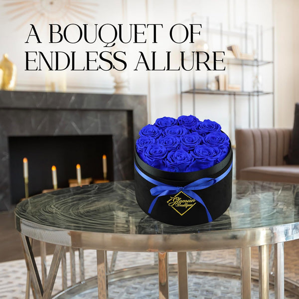 Eternal Prestige Velvet Black | 12 Blue Roses