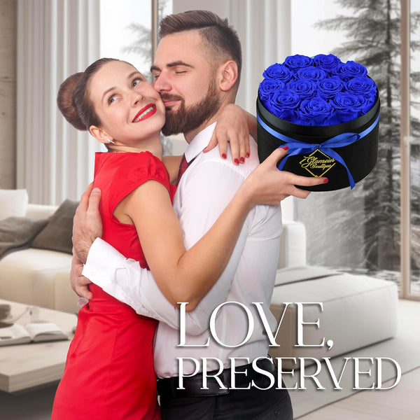 Eternal Prestige Velvet Black | 12 Blue Roses