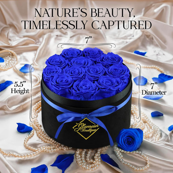 Eternal Prestige Velvet Black | 12 Blue Roses