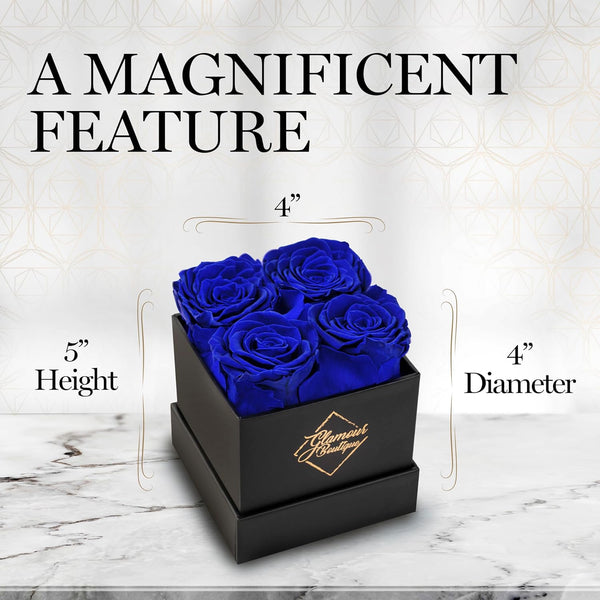 Classic Prestige Black | 4 Blue Roses