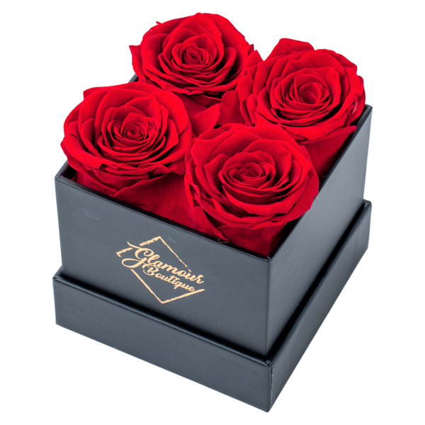 Classic Prestige Black | 4 Red Roses