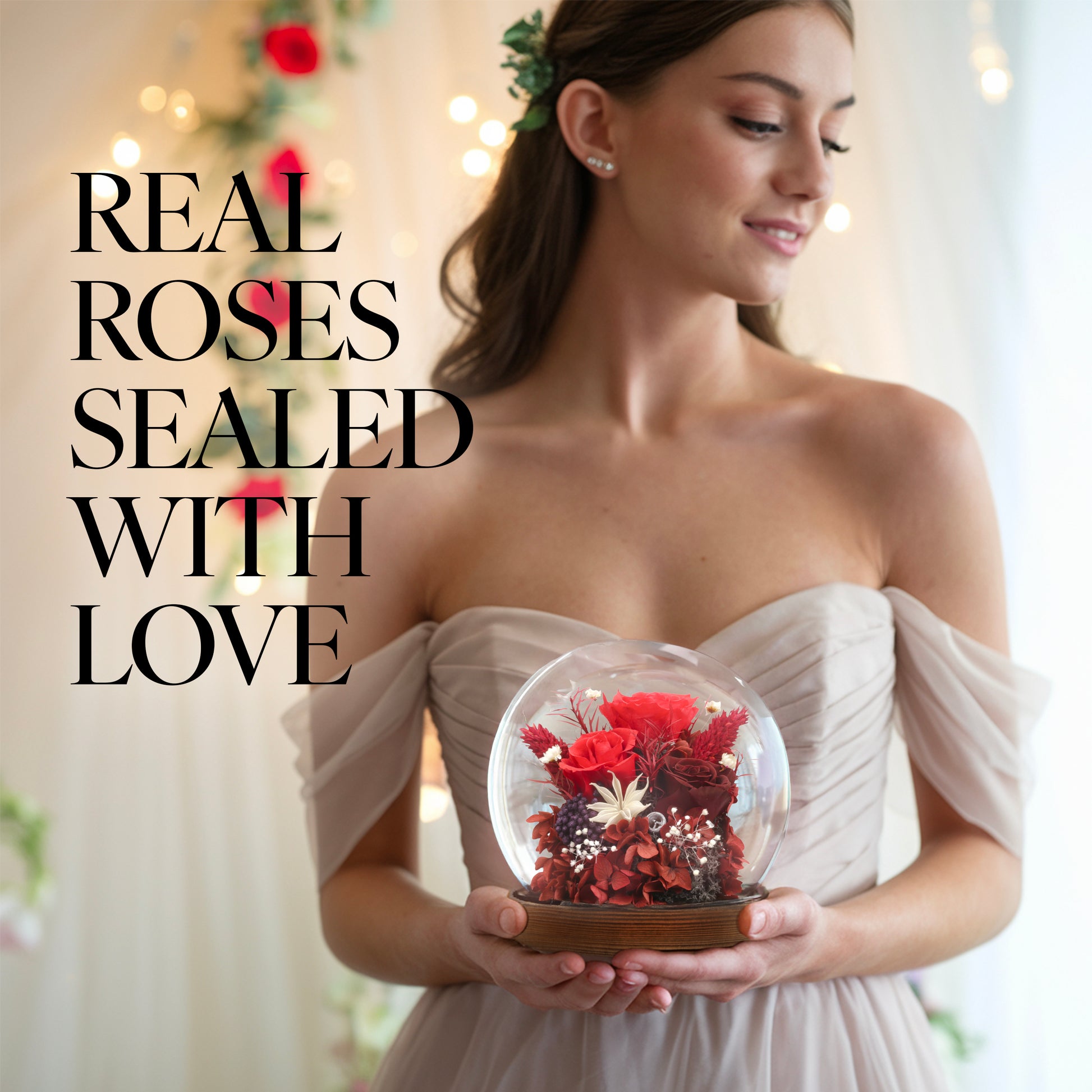 Romance Promises | Glass Dome Forever Red