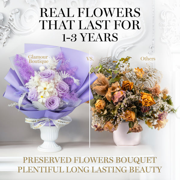 Everlasting Elegance  Flowers Bouquet | Purple