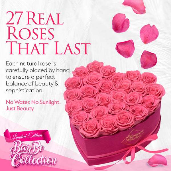 BarBe Heart Box | 27 Pink Roses - theglamourboutiques