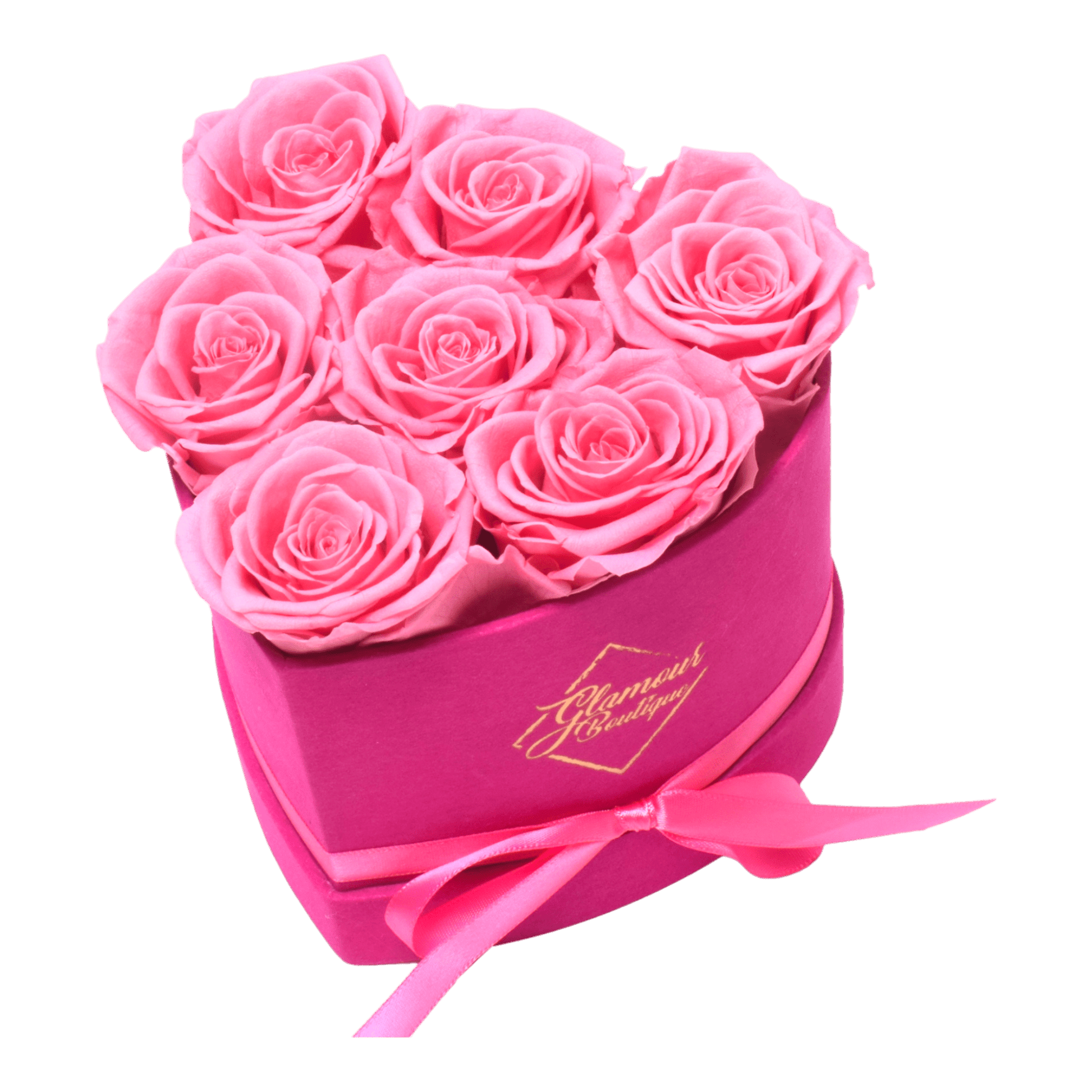 BarBe Heart Box |7 Pink Roses - theglamourboutiques