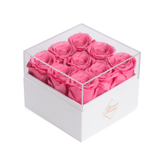 Eternal Elegance Square White | 9 Pink Roses