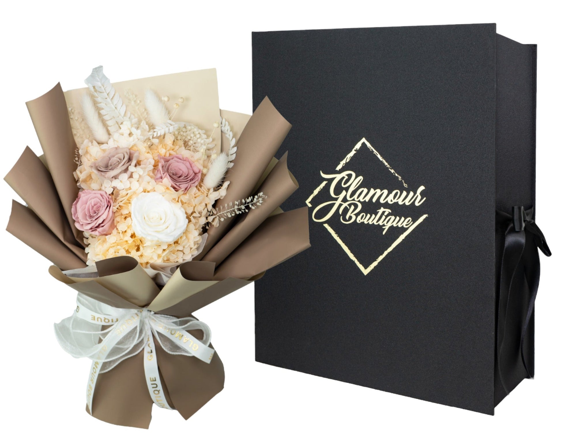 Everlasting Elegance Flowers Bouquet | Dusty Rose - theglamourboutiques