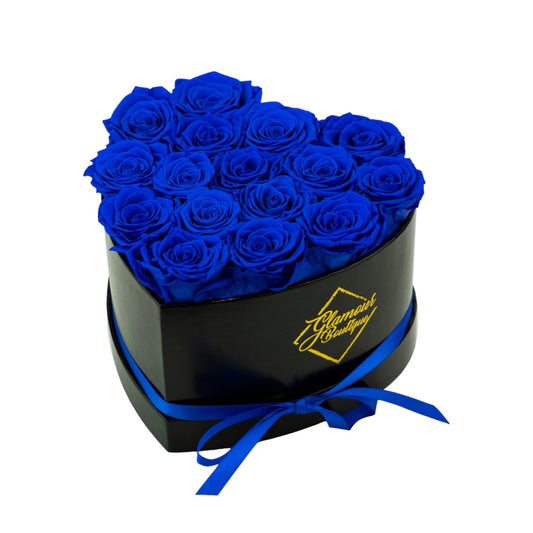 Immortal Love Heart Box |16 Blue Roses - theglamourboutiques