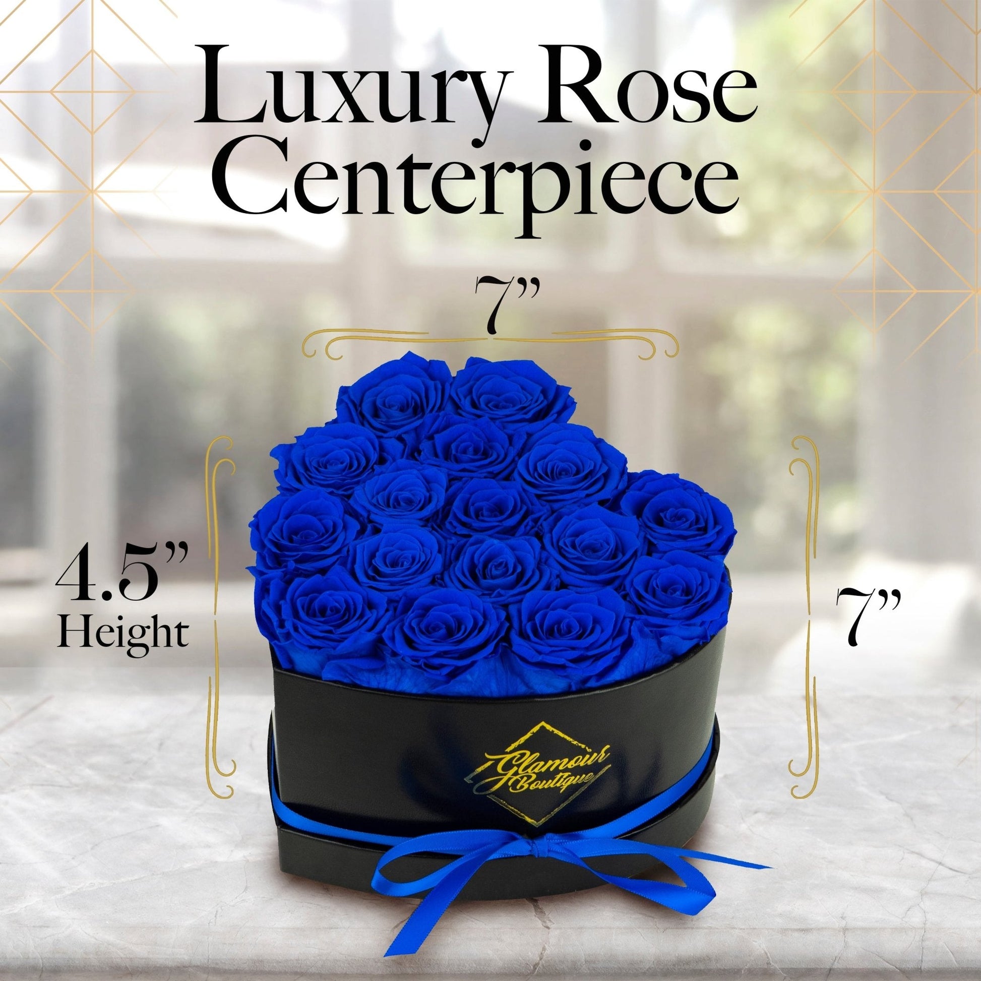 Immortal Love Heart Box |16 Blue Roses - Glamour Boutique