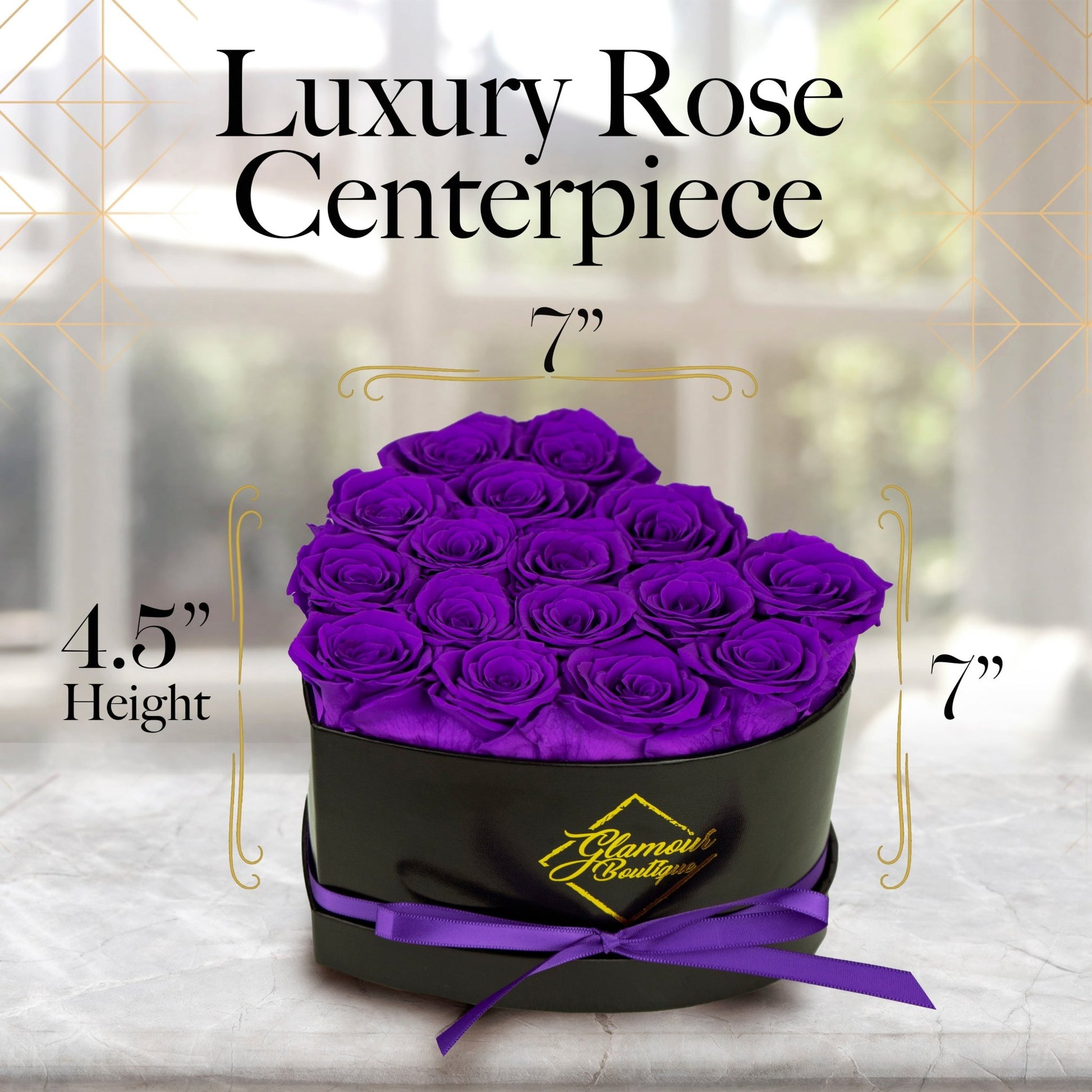 Immortal Love Heart Box |16 Purple Roses - Glamour Boutique