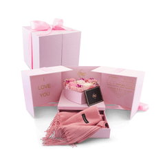 Infinite Romance Love Box with Scarf | Pink Mix Flowers