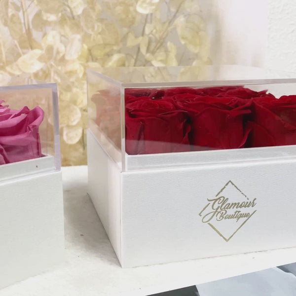 Eternal Elegance Square White | 9 Pink Roses