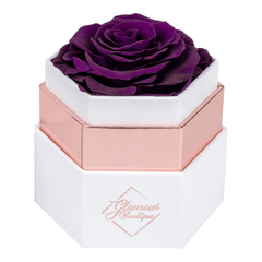 Timeless Charm  Hexagon Box | Purple Immortal Rose